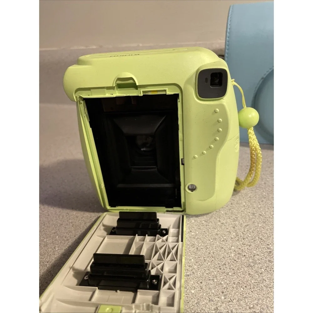 Instax Mini 8 Green Camera With Blue Carrying Case READ